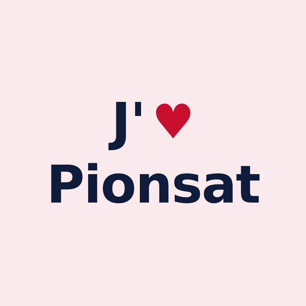 Magnet personnalisé Pionsat — design J'aime Pionsat