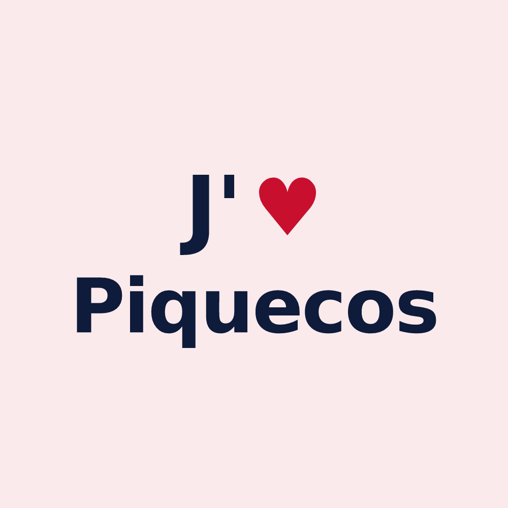 Magnet personnalisé Piquecos — design J'aime Piquecos