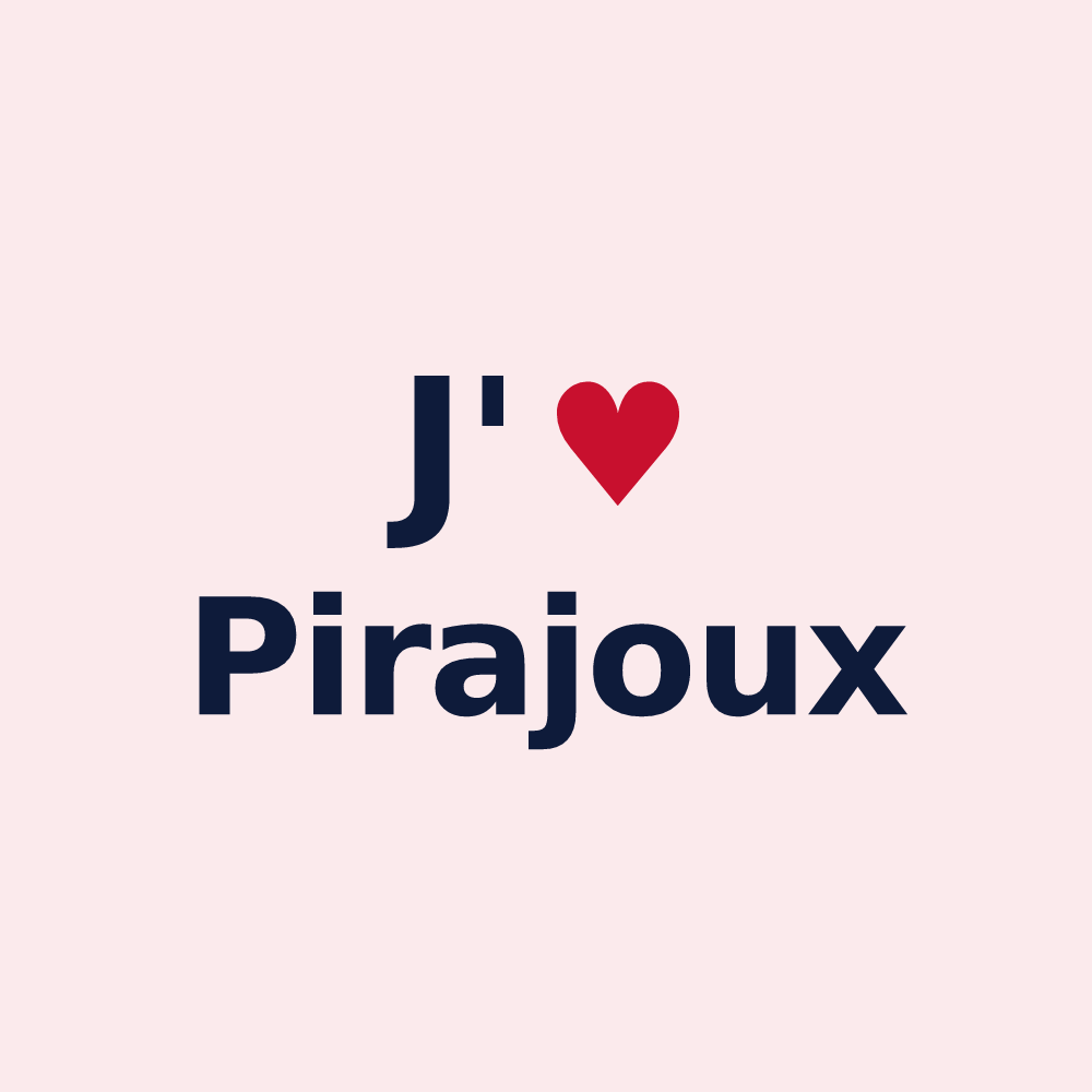 Magnet personnalisé Pirajoux — design J'aime Pirajoux