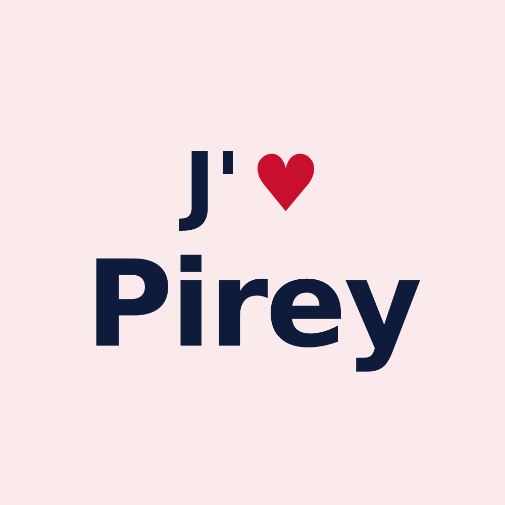 Magnet personnalisé Pirey — design « J'aime Pirey » imprimé sur le magnet