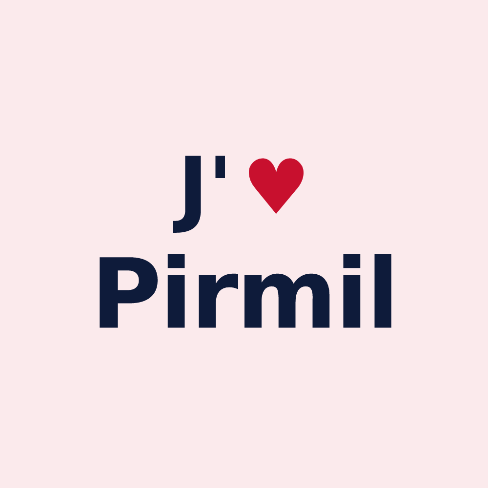 Magnet personnalisé Pirmil — design J'aime Pirmil
