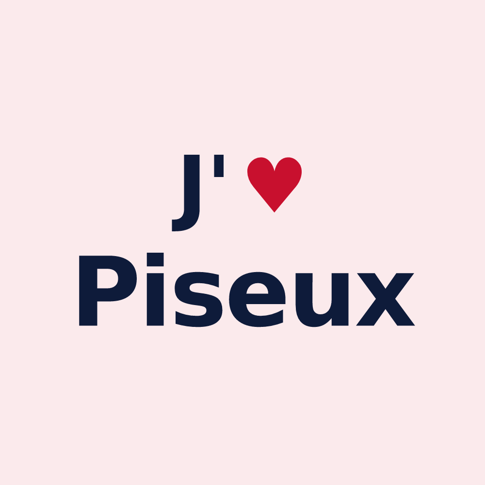 Magnet personnalisé Piseux — design J'aime Piseux