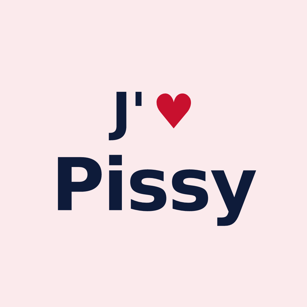 Magnet personnalisé Pissy — design « J'aime Pissy » imprimé sur le magnet