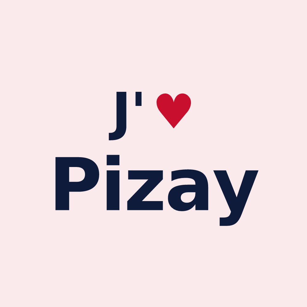 Magnet personnalisé Pizay — design J'aime Pizay