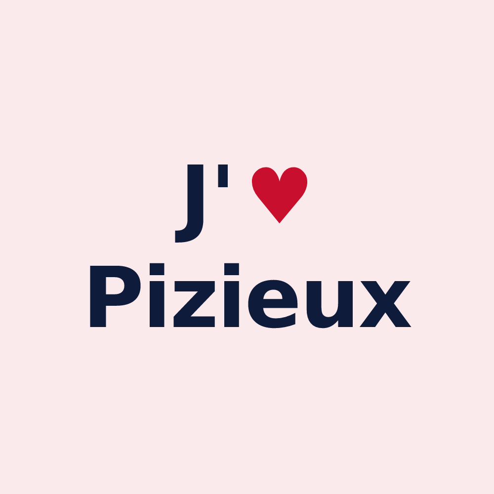 Magnet personnalisé Pizieux — design J'aime Pizieux