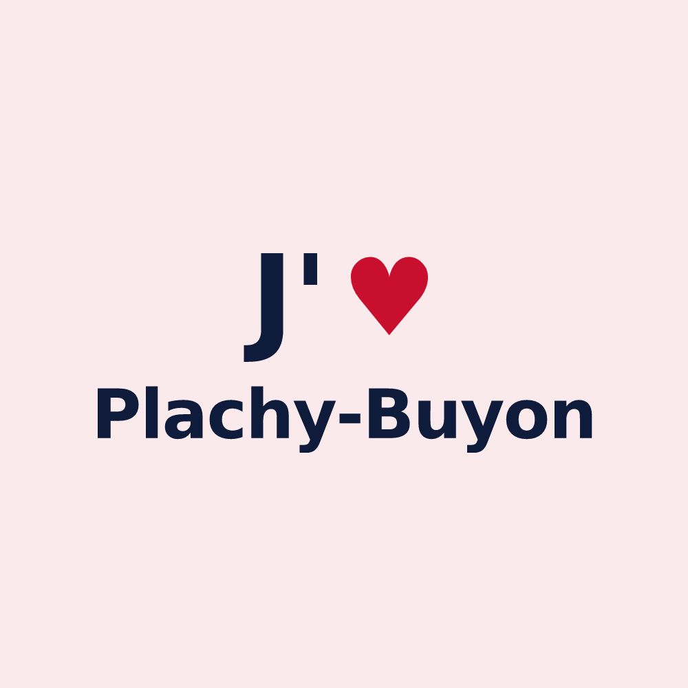 Magnet personnalisé Plachy-Buyon — design « J'aime Plachy-Buyon » imprimé sur le magnet