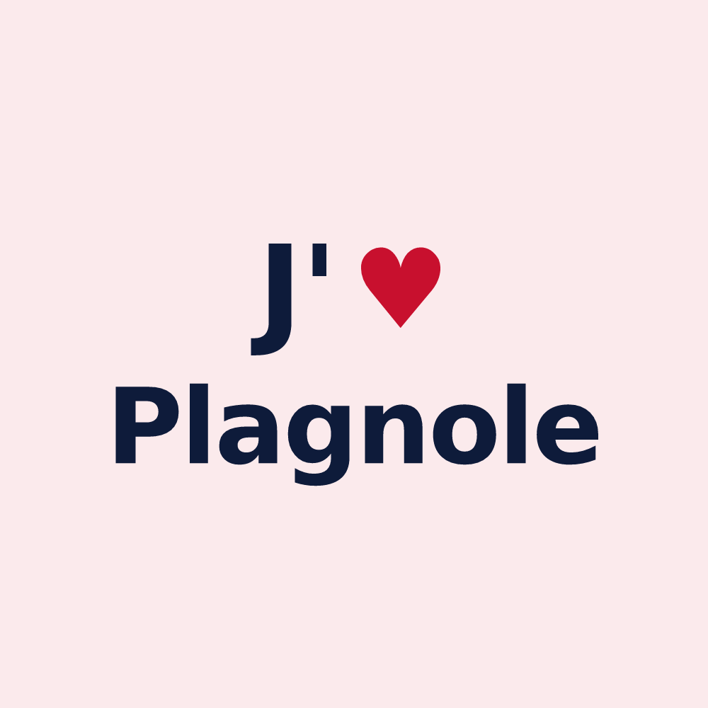 Magnet personnalisé Plagnole — design J'aime Plagnole