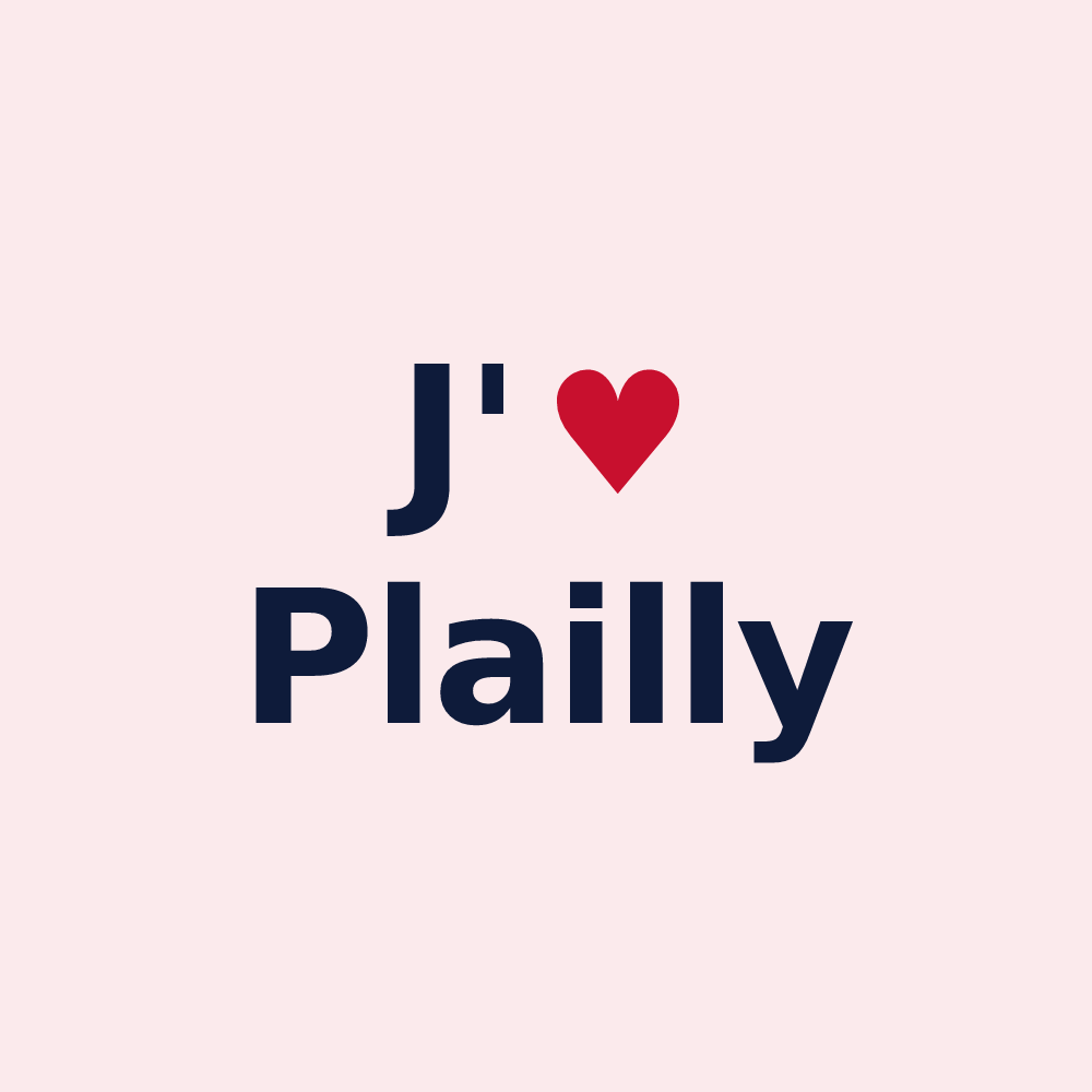 Magnet personnalisé Plailly — design J'aime Plailly
