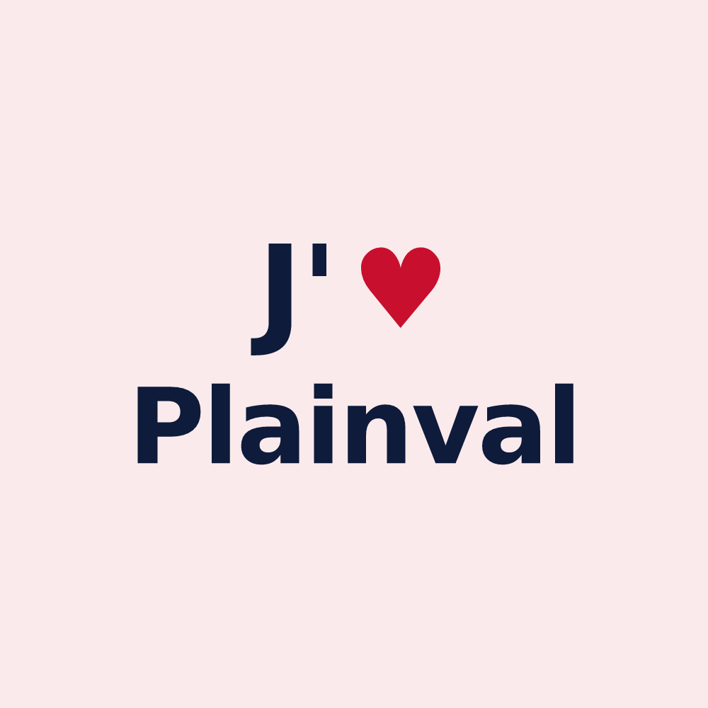Magnet personnalisé Plainval — design J'aime Plainval