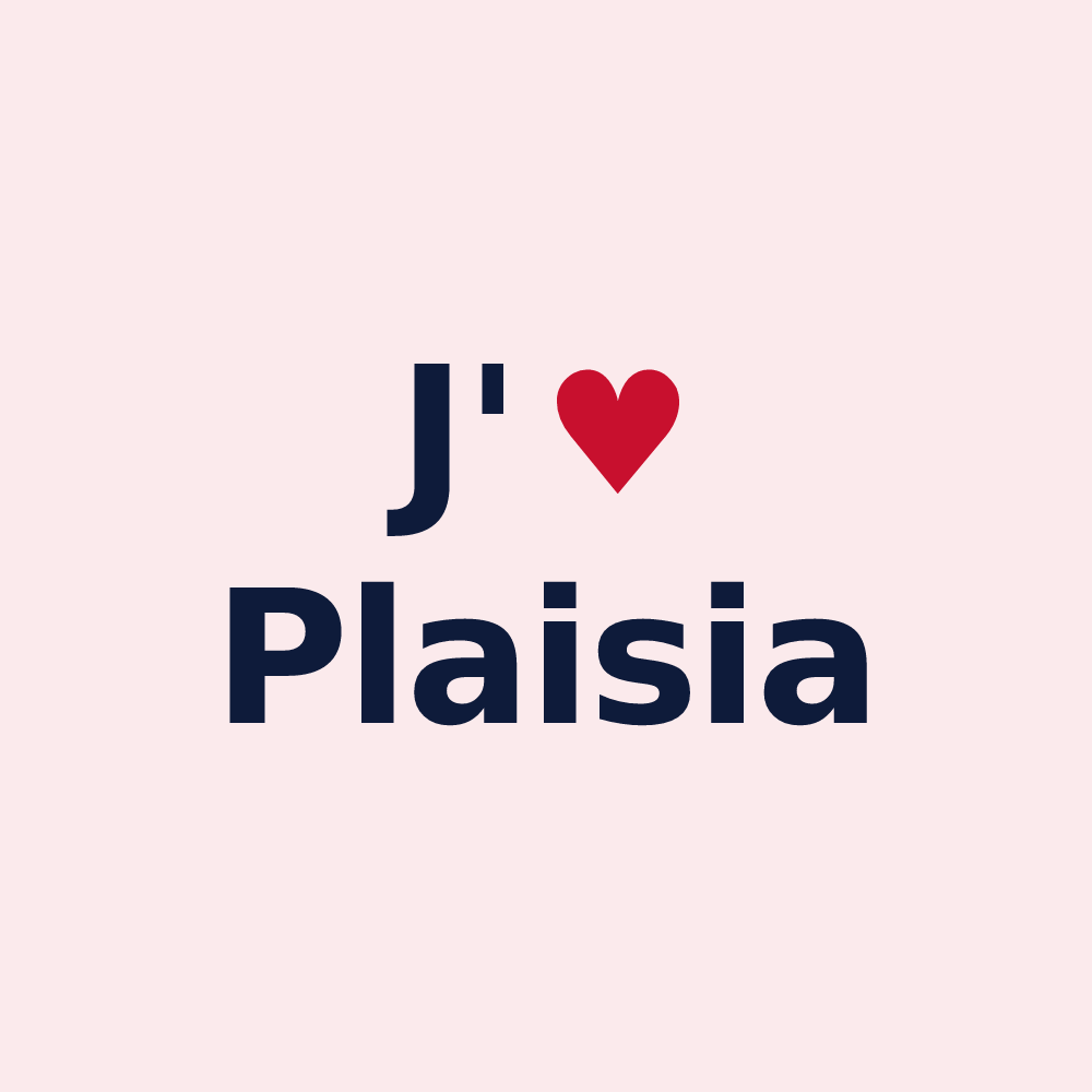 Magnet personnalisé Plaisia — design J'aime Plaisia
