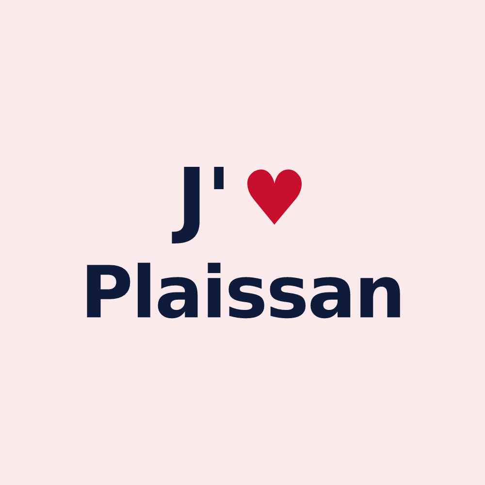 Magnet personnalisé Plaissan — design J'aime Plaissan