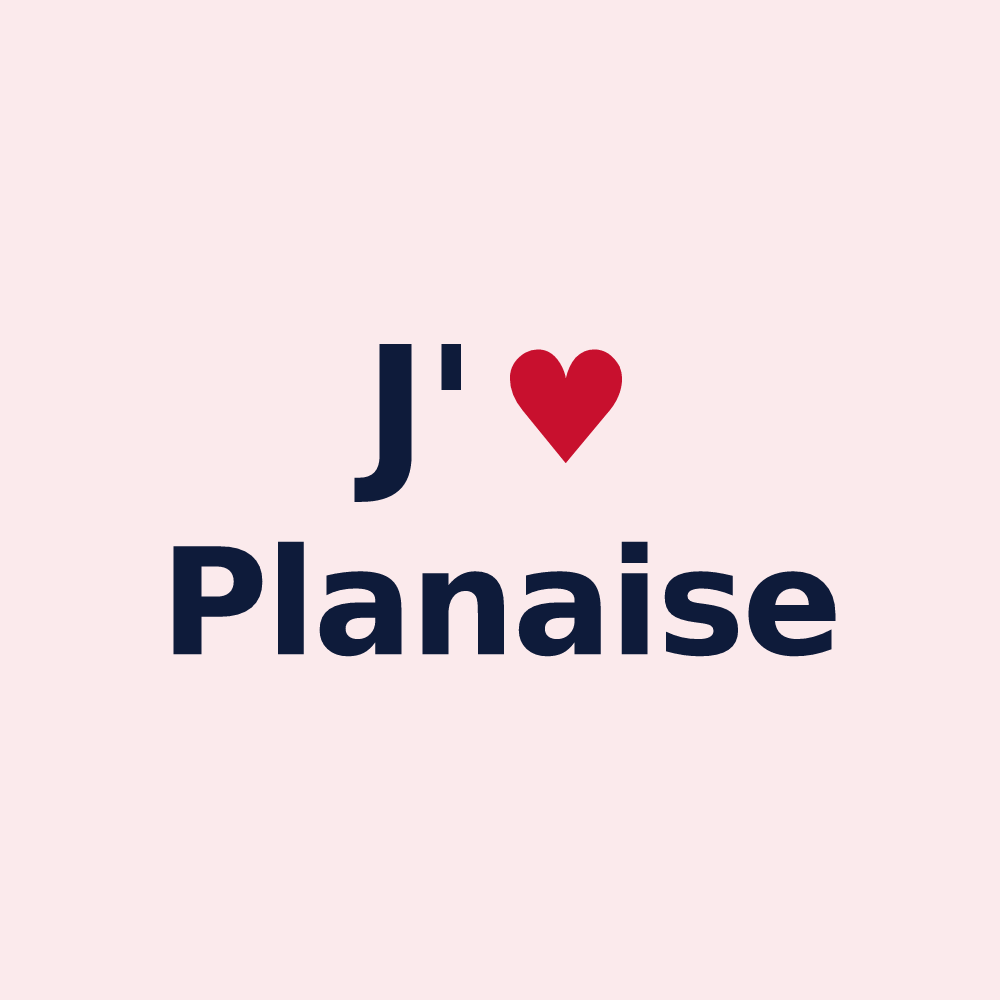 Magnet personnalisé Planaise — design J'aime Planaise