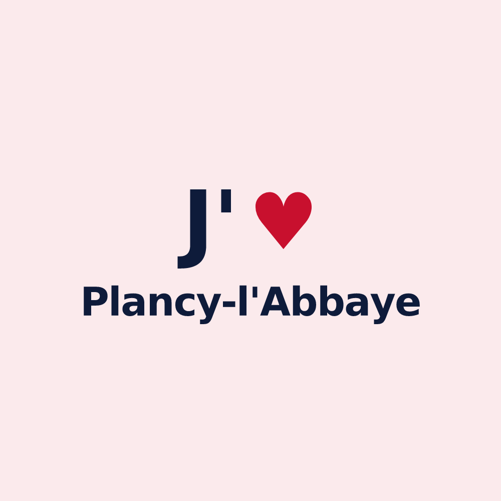 Magnet personnalisé Plancy-l'Abbaye — design J'aime Plancy-l'Abbaye