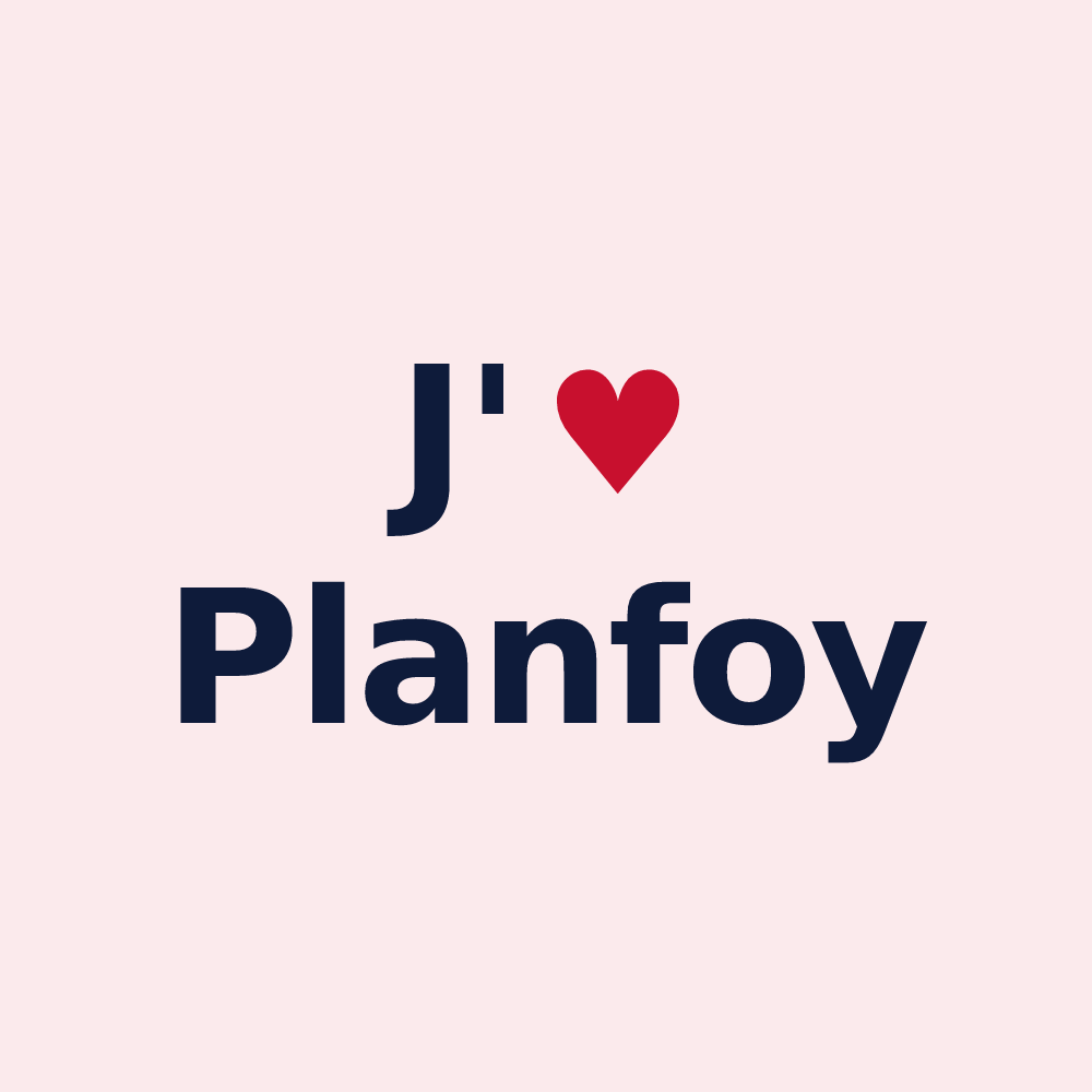 Magnet personnalisé Planfoy — design J'aime Planfoy