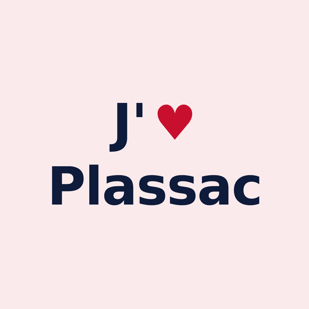 Magnet personnalisé Plassac — design J'aime Plassac