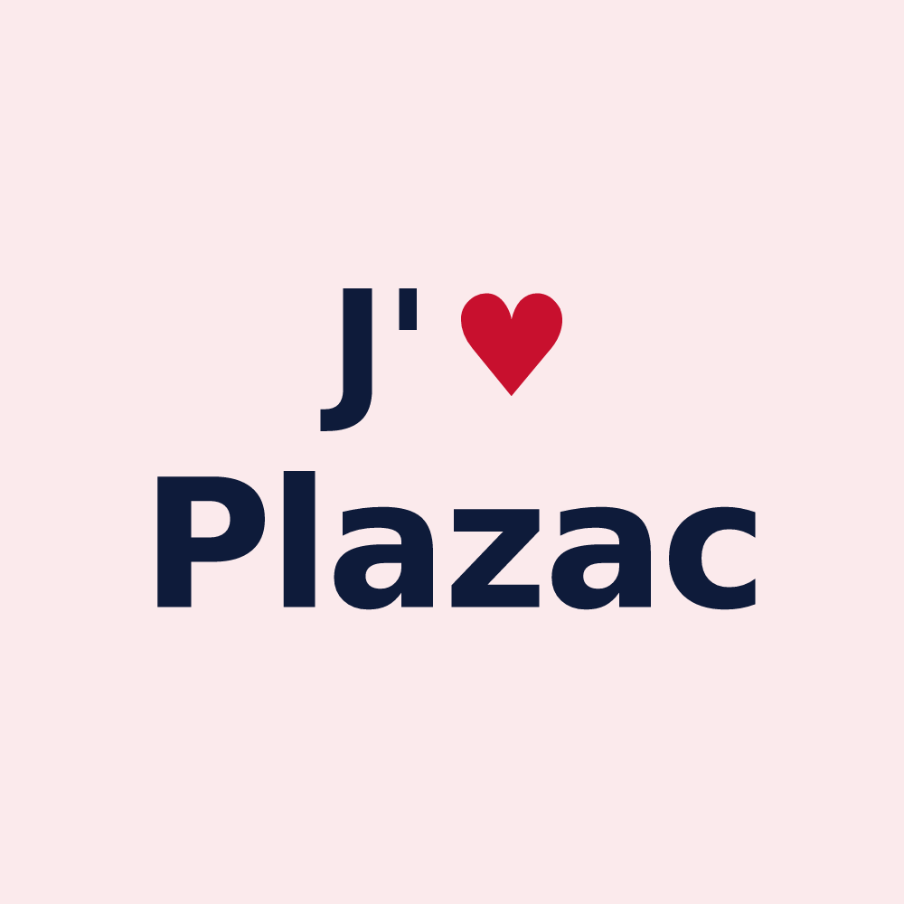 Magnet personnalisé Plazac — design J'aime Plazac