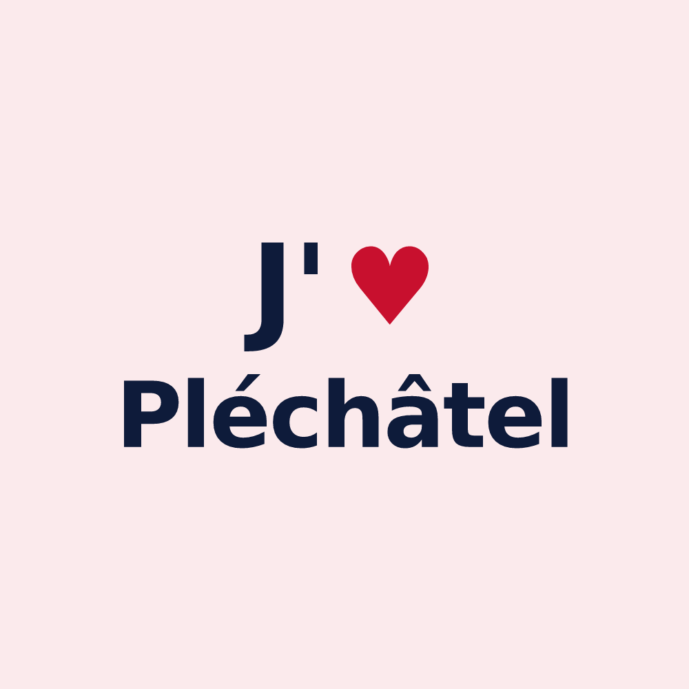 Magnet personnalisé Pléchâtel — design « J'aime Pléchâtel » imprimé sur le magnet