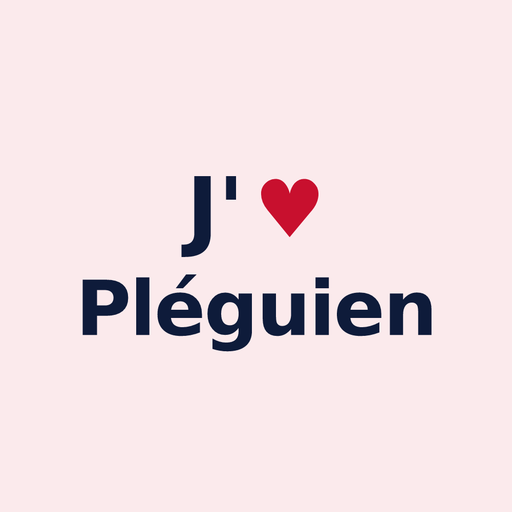 Magnet personnalisé Pléguien — design J'aime Pléguien