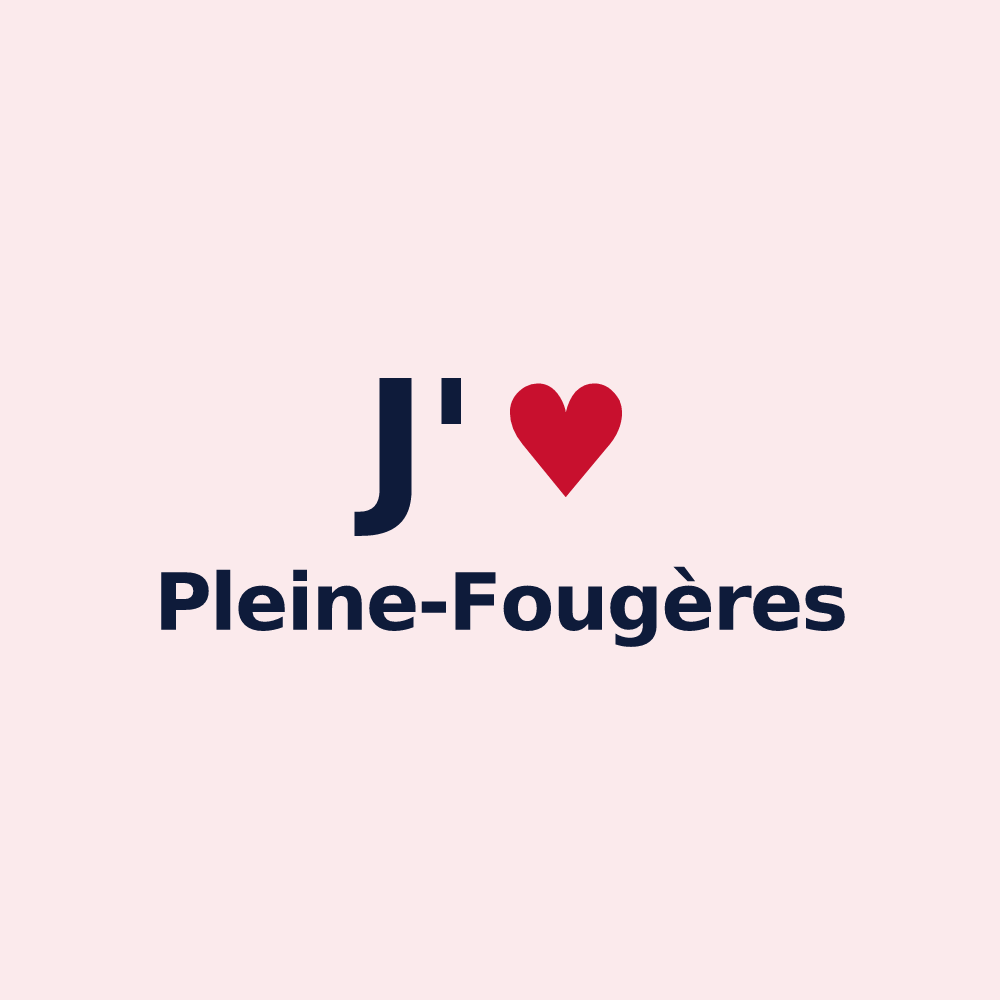 Magnet personnalisé Pleine-Fougères — design J'aime Pleine-Fougères