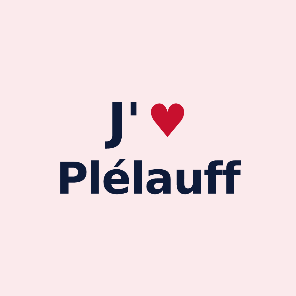 Magnet personnalisé Plélauff — design J'aime Plélauff