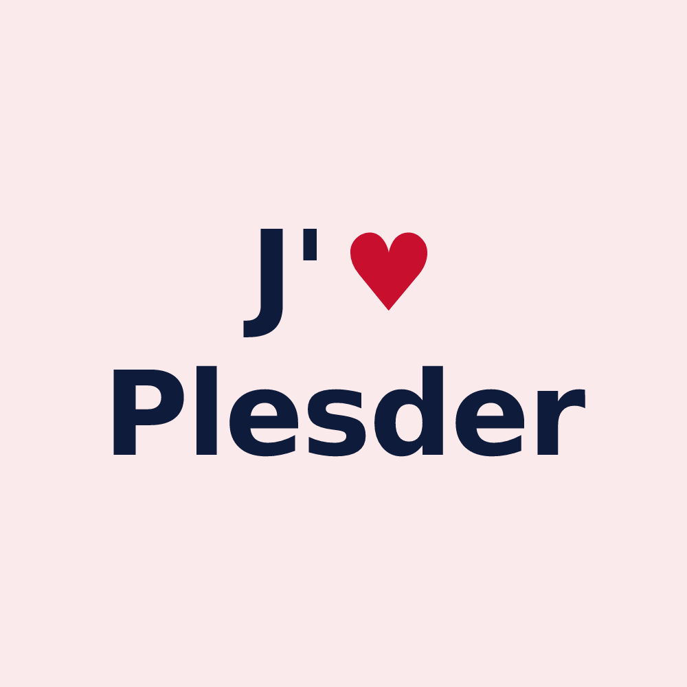 Magnet personnalisé Plesder — design J'aime Plesder
