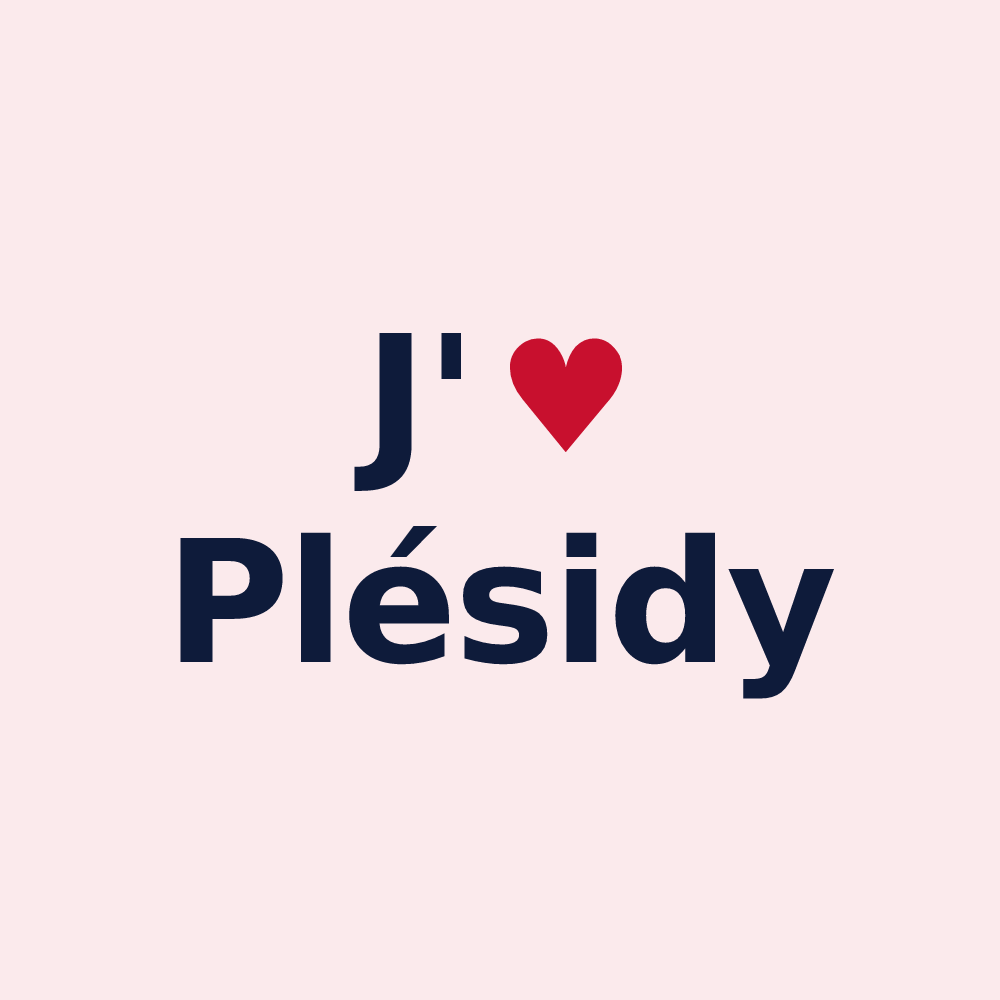 Magnet personnalisé Plésidy — design J'aime Plésidy