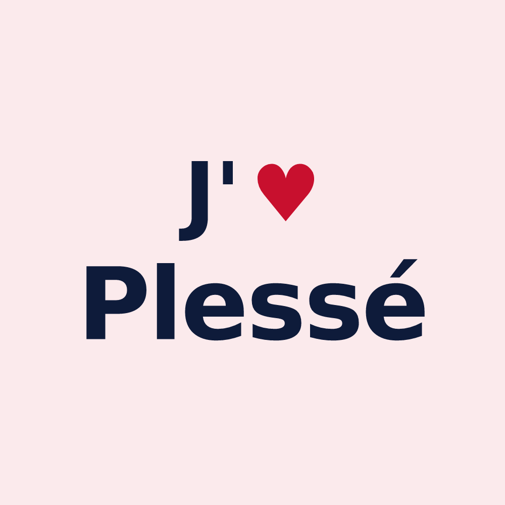 Magnet personnalisé Plessé — design J'aime Plessé