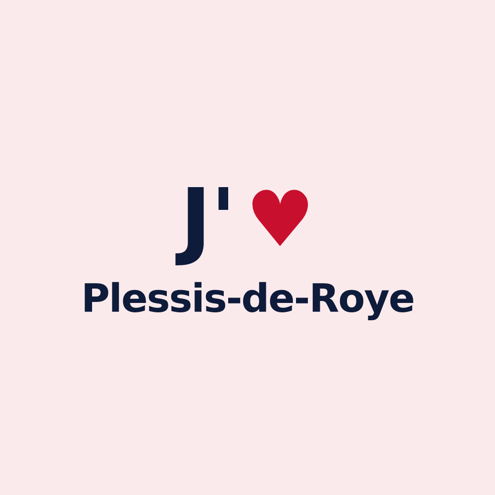 Magnet personnalisé Plessis-de-Roye — design « J'aime Plessis-de-Roye » imprimé sur le magnet