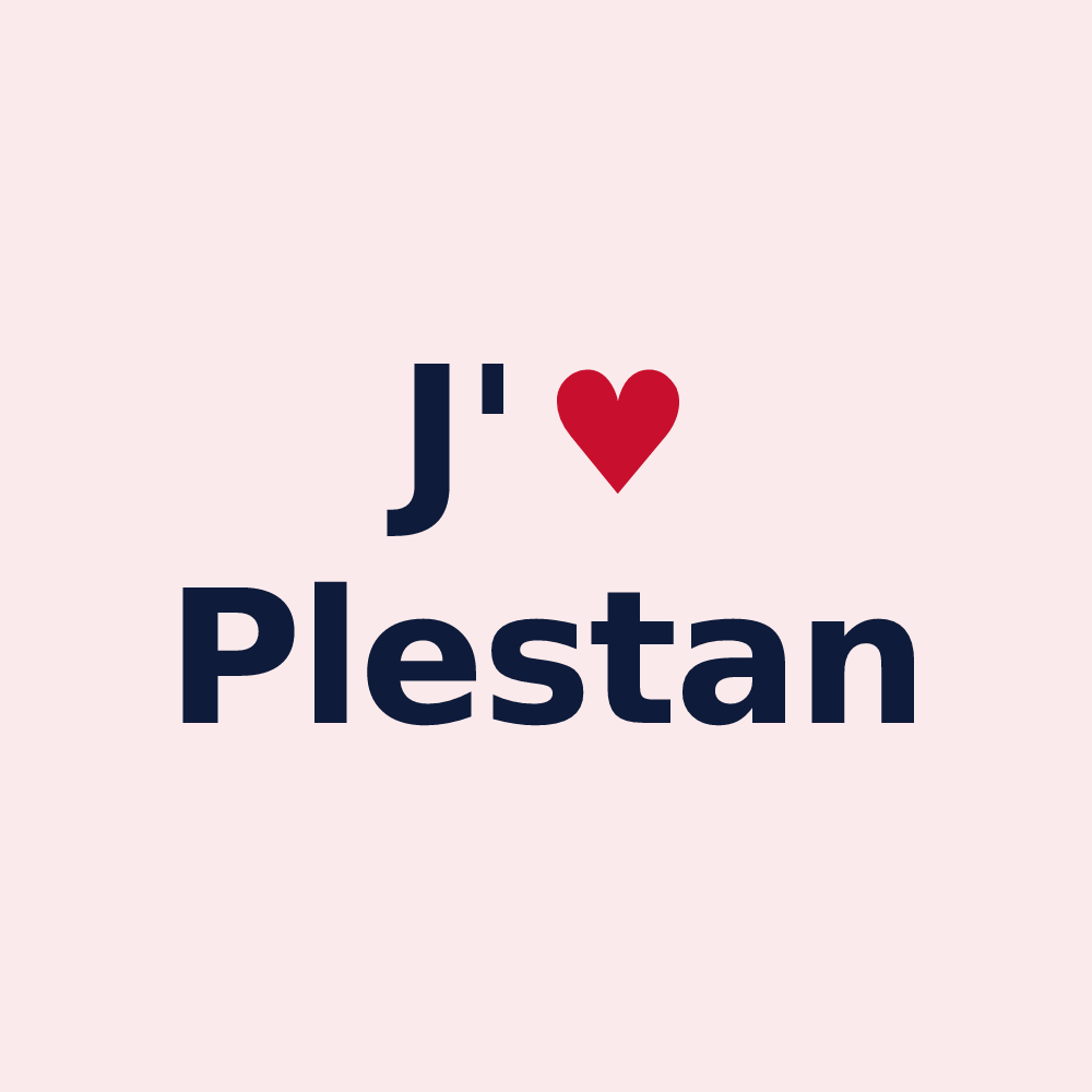 Magnet personnalisé Plestan — design J'aime Plestan
