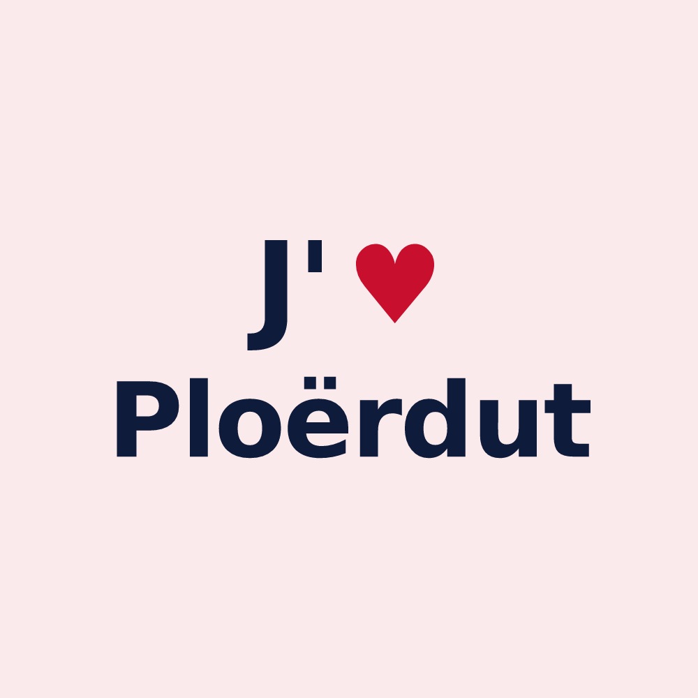 Magnet personnalisé Ploërdut — design J'aime Ploërdut