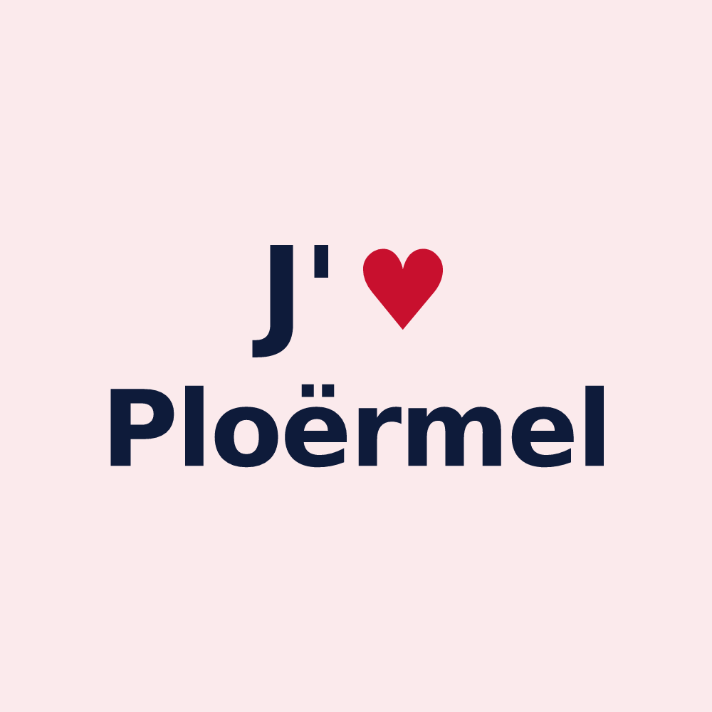 Magnet personnalisé Ploërmel — design J'aime Ploërmel