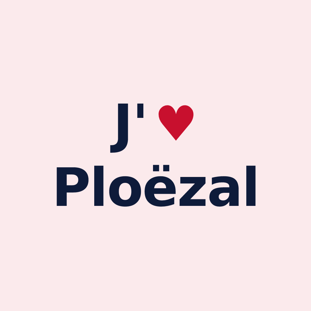 Magnet personnalisé Ploëzal — design J'aime Ploëzal
