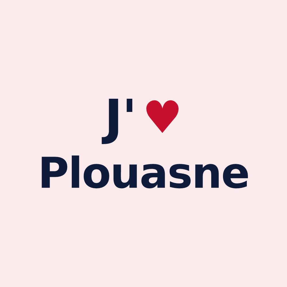 Magnet personnalisé Plouasne — design « J'aime Plouasne » imprimé sur le magnet