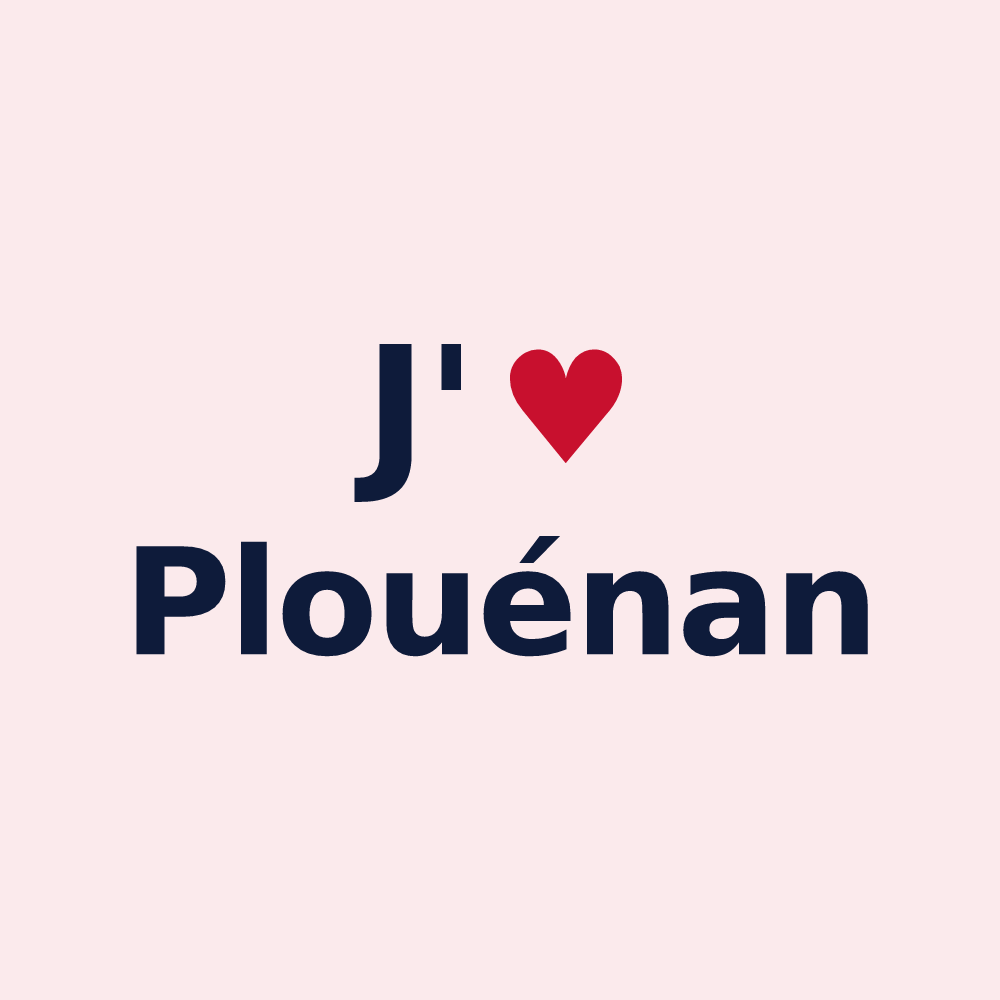 Magnet personnalisé Plouénan — design « J'aime Plouénan » imprimé sur le magnet