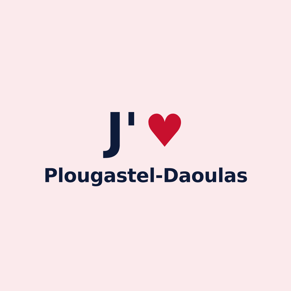Magnet personnalisé Plougastel-Daoulas — design J'aime Plougastel-Daoulas