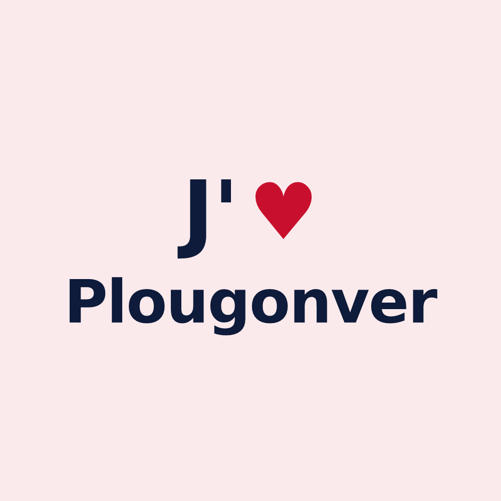 Magnet personnalisé Plougonver — design J'aime Plougonver