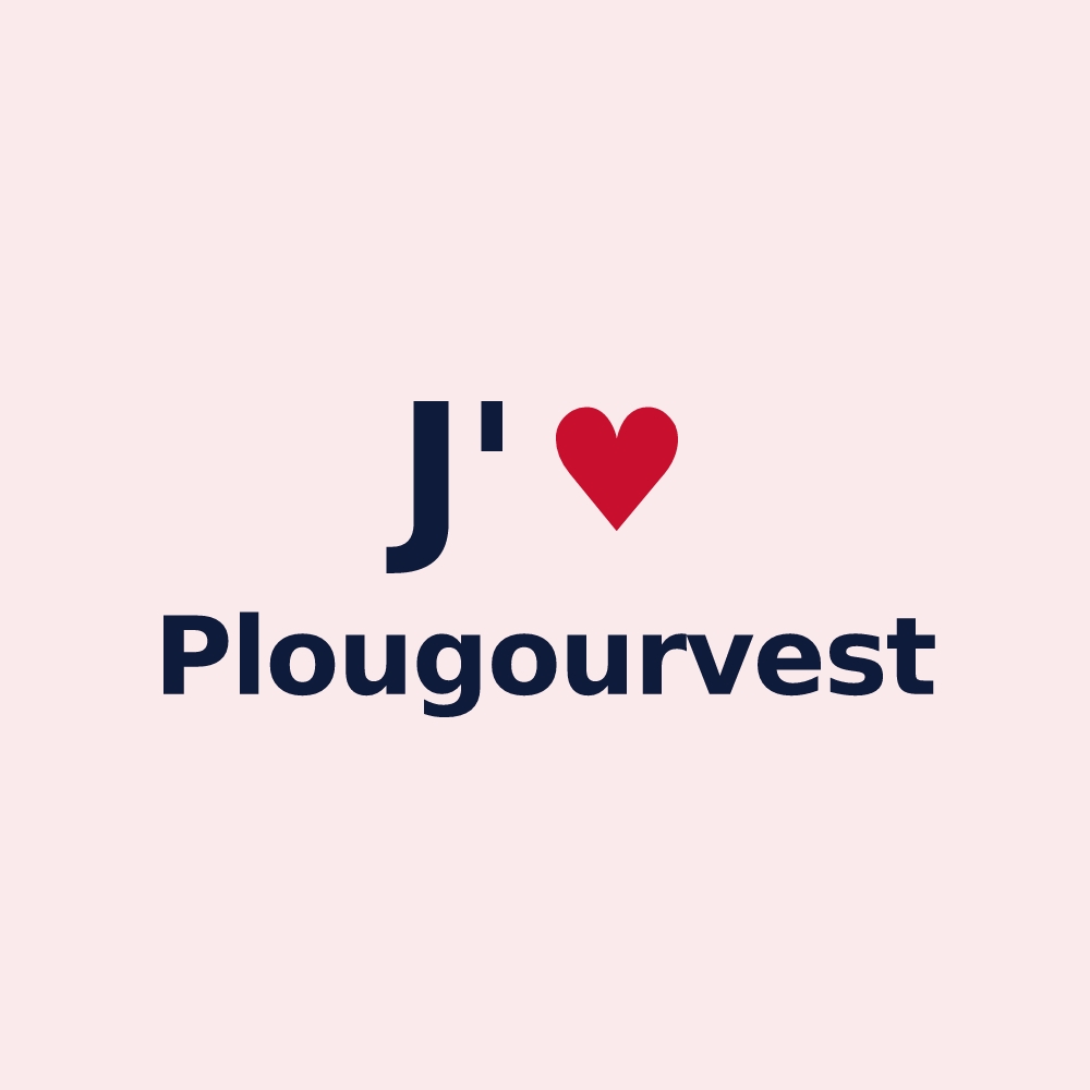 Magnet personnalisé Plougourvest — design J'aime Plougourvest