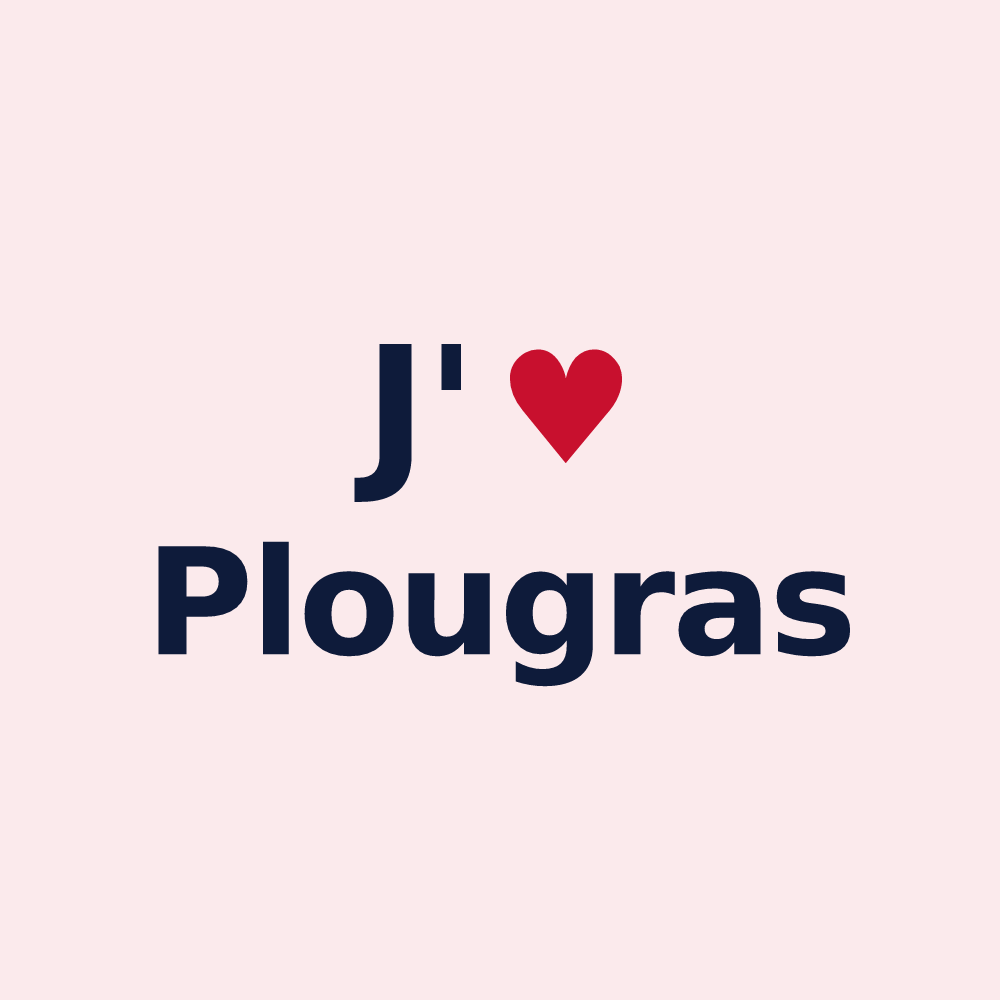 Magnet personnalisé Plougras — design J'aime Plougras