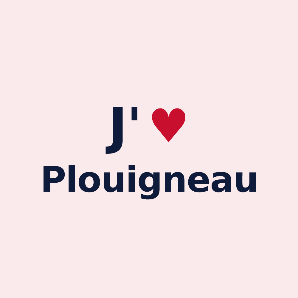 Magnet personnalisé Plouigneau — design J'aime Plouigneau