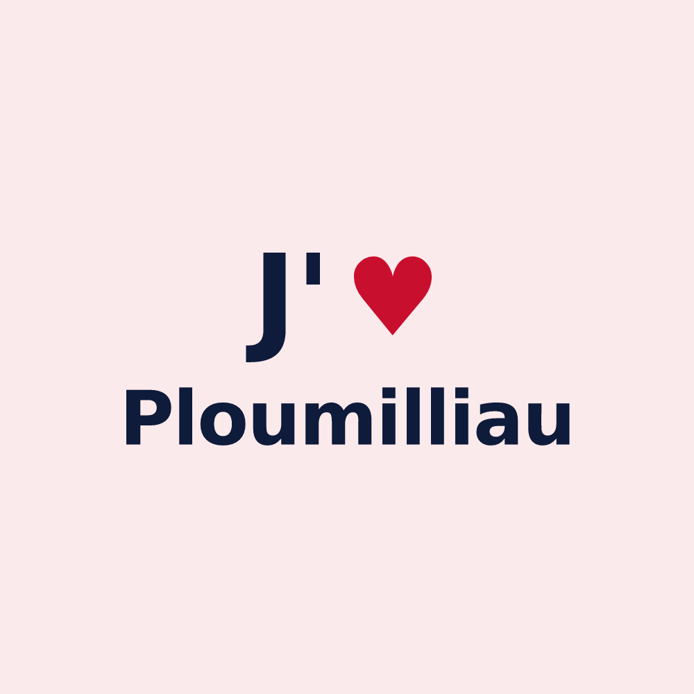 Magnet personnalisé Ploumilliau — design J'aime Ploumilliau