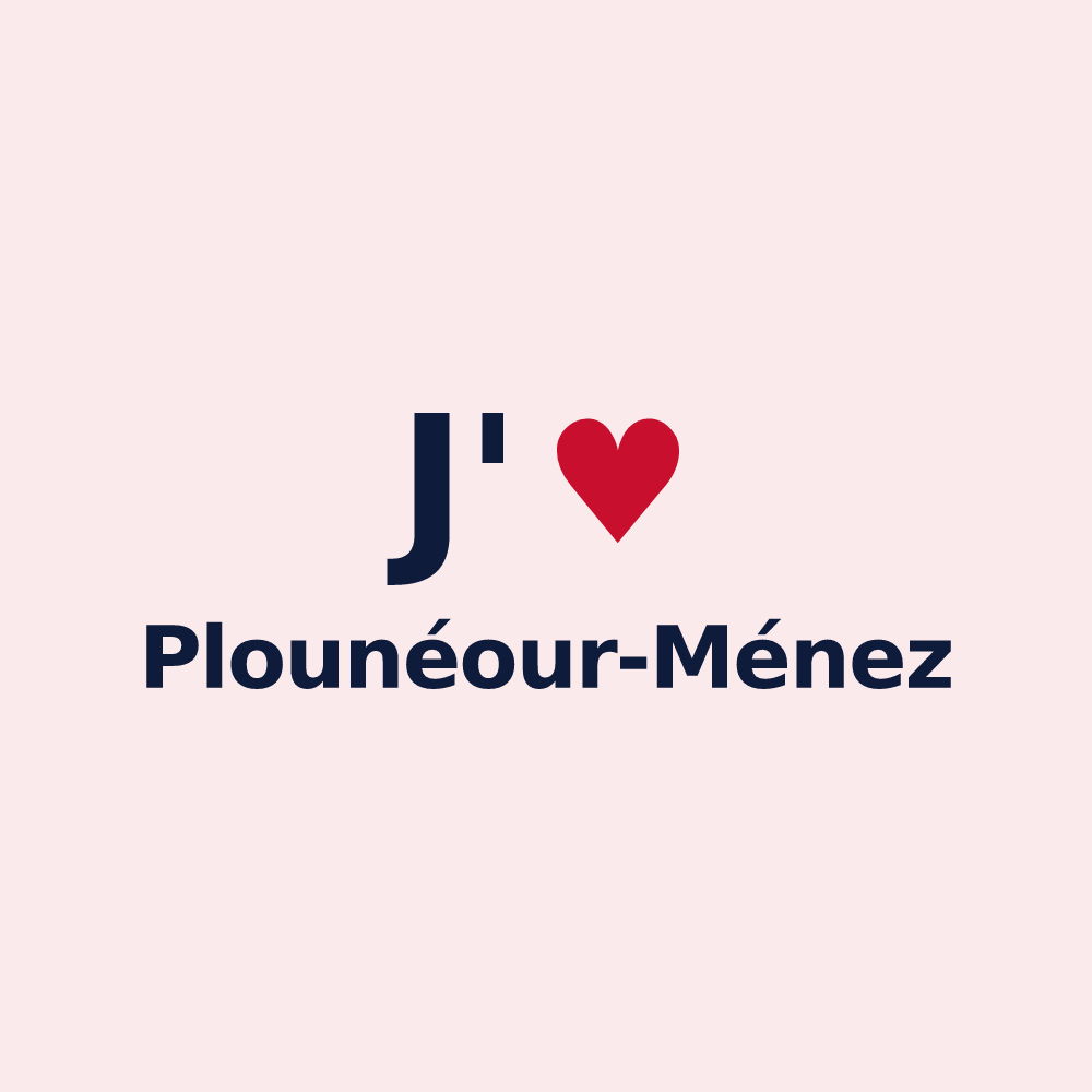 Magnet personnalisé Plounéour-Ménez — design J'aime Plounéour-Ménez