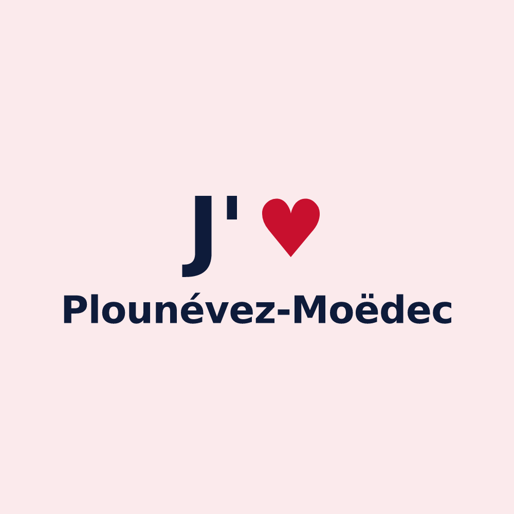 Magnet personnalisé Plounévez-Moëdec — design J'aime Plounévez-Moëdec
