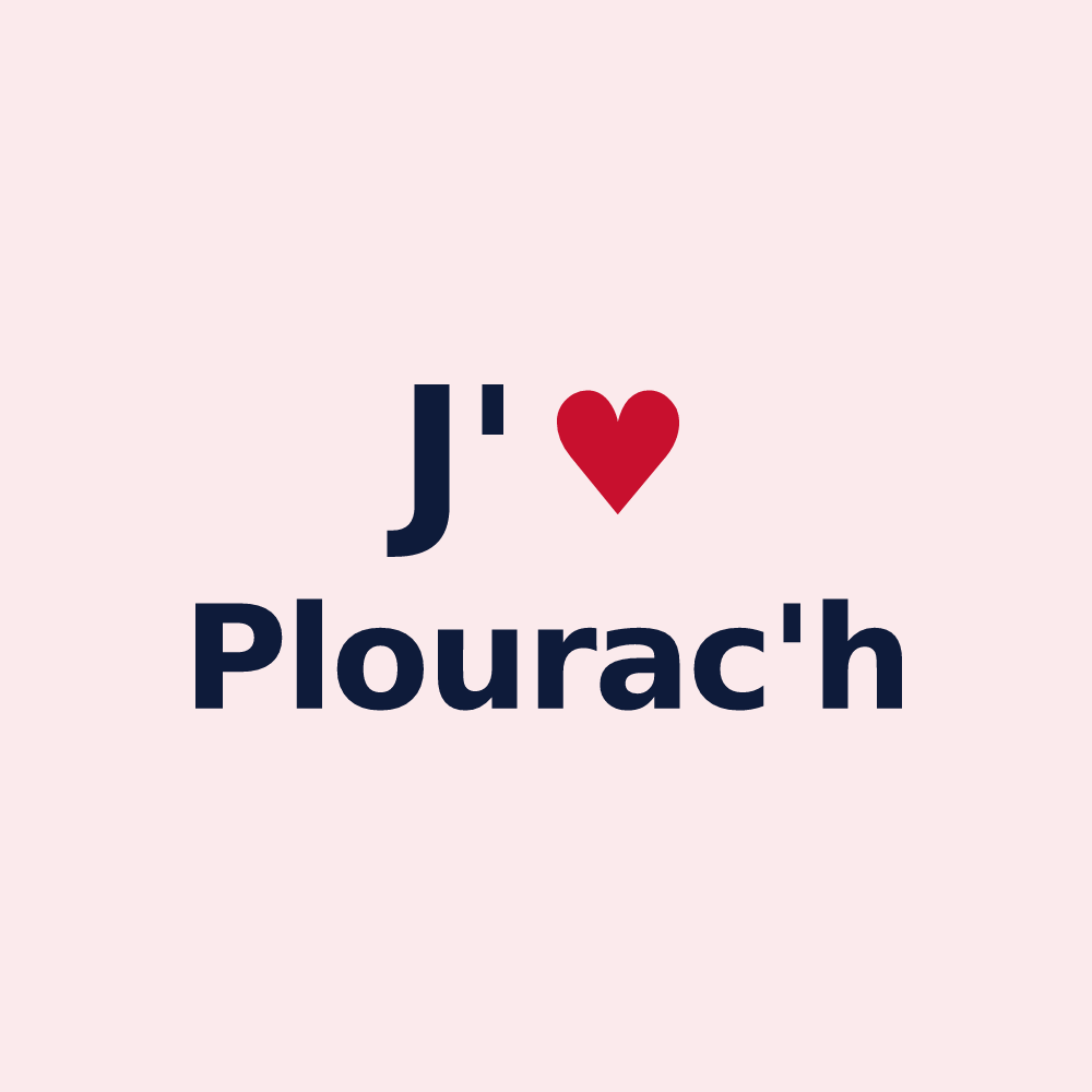Magnet personnalisé Plourac'h — design J'aime Plourac'h
