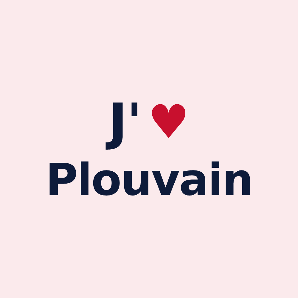Magnet personnalisé Plouvain — design J'aime Plouvain