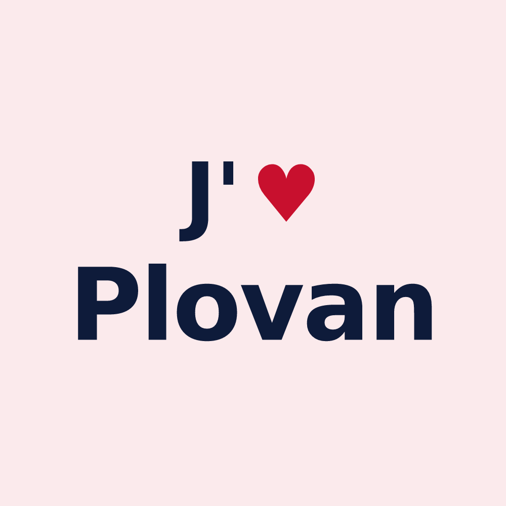 Magnet personnalisé Plovan — design « J'aime Plovan » imprimé sur le magnet
