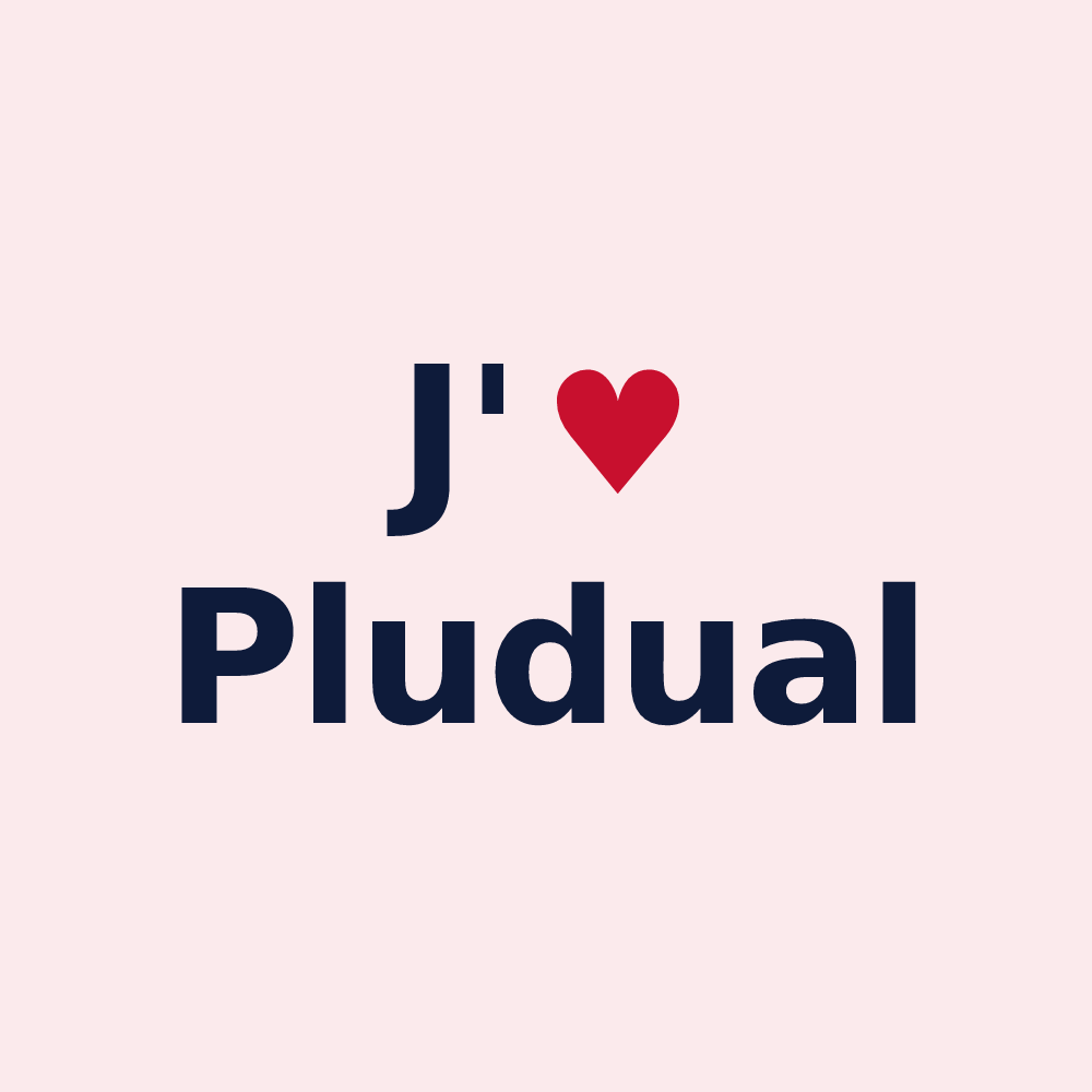 Magnet personnalisé Pludual — design J'aime Pludual