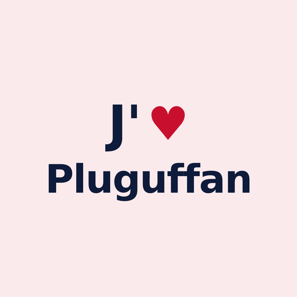Magnet personnalisé Pluguffan — design J'aime Pluguffan