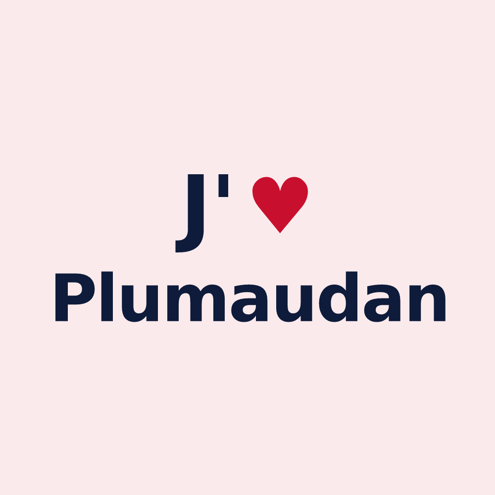Magnet personnalisé Plumaudan — design J'aime Plumaudan
