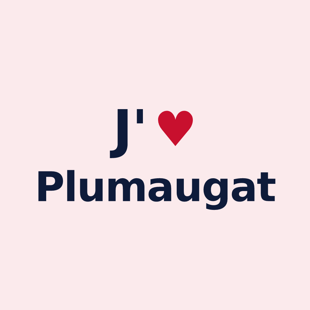 Magnet personnalisé Plumaugat — design J'aime Plumaugat