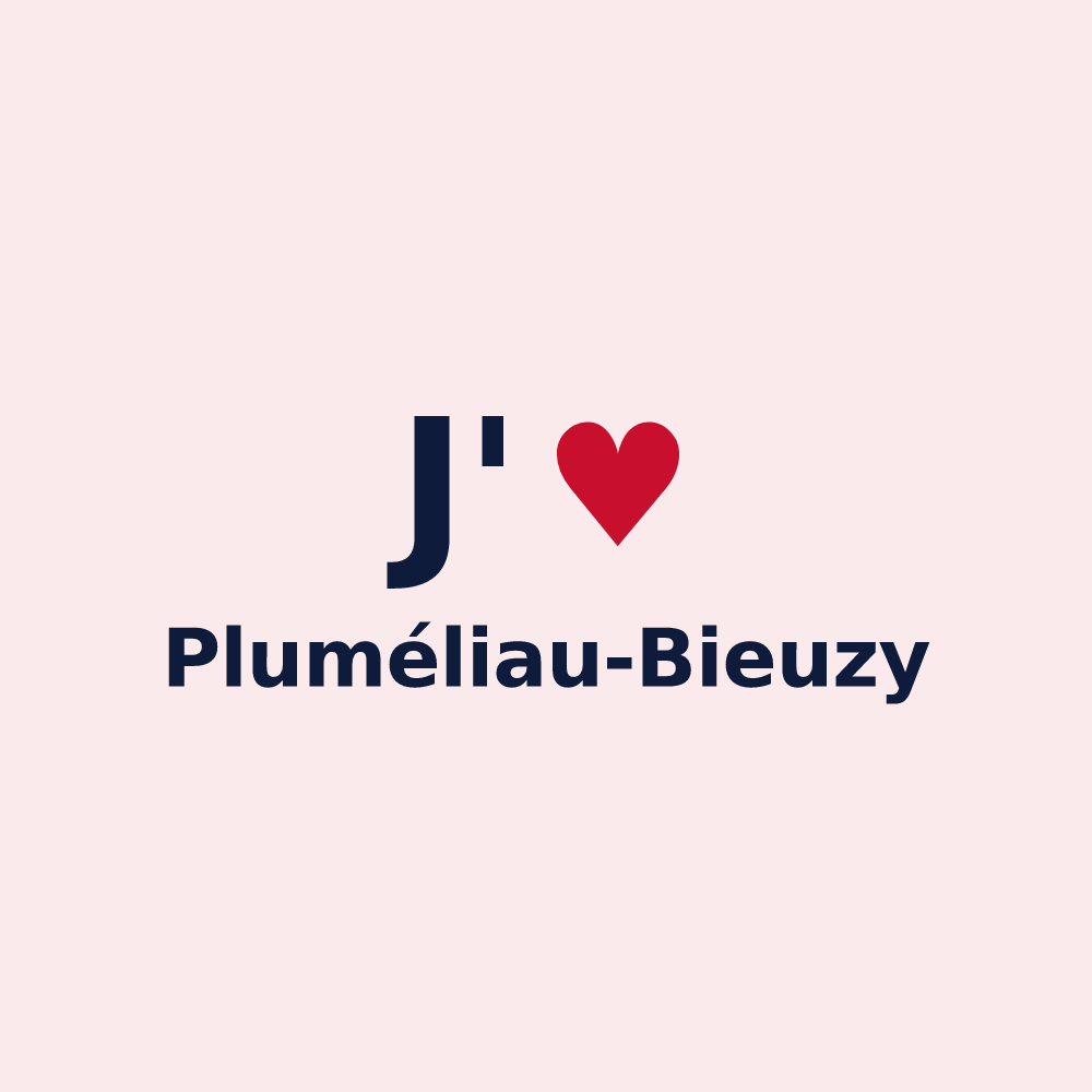 Magnet personnalisé Pluméliau-Bieuzy — design J'aime Pluméliau-Bieuzy
